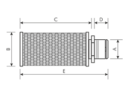Veiligheidsklep aluminium/messing voor vacuum 2 x buitendraad met gegalvaniseerd metaalgaasfilter